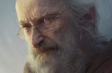 Elderly wizard with glasses