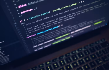 code in a laptop screen