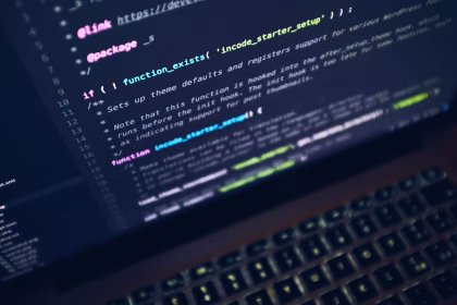code in a laptop screen