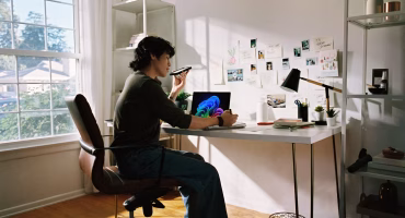 man working on his desk