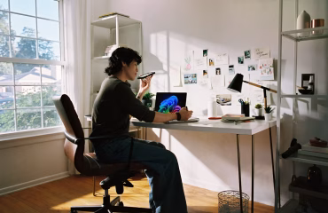man working on his desk