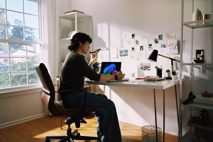 man working on his desk