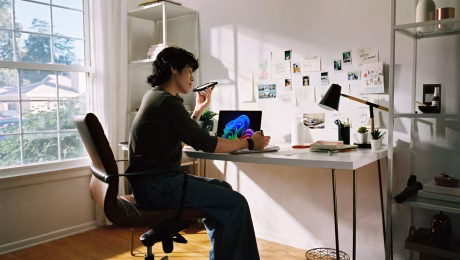 man working on his desk