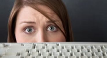 woman afraid of technology